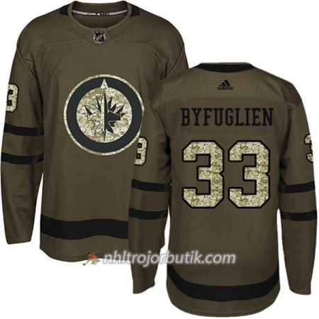 Män Ishockey Winnipeg Jets Tröja Dustin Byfuglien 33 Adidas 2017-2018 Camo Grön Authentic